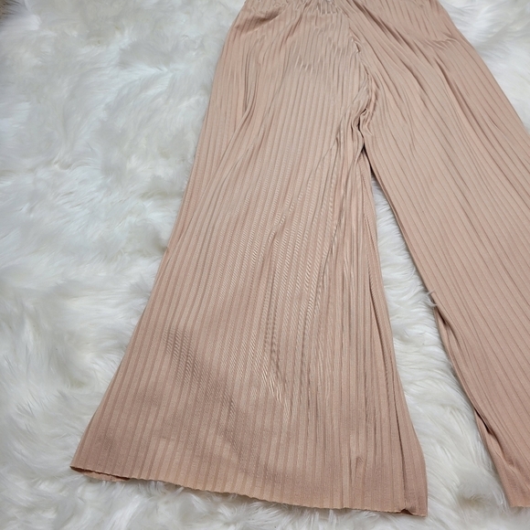 Zara Split Leg Nude Culottes Pants - Picture 8 of 12